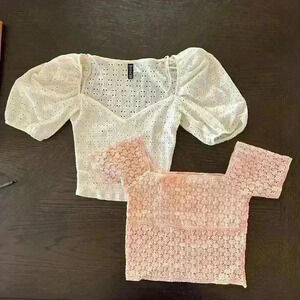 H & M Stretch Lace Crop Top plus Bonus top